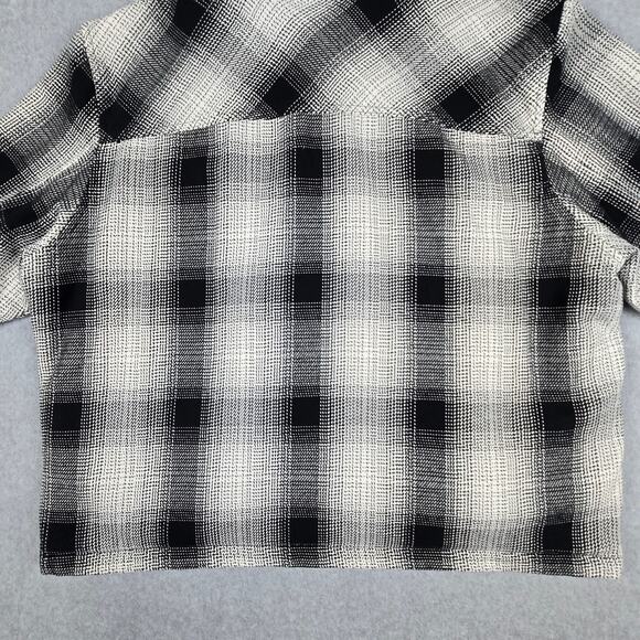 The North Face Jacket Mens Size XXL Black Plaid Heavyweight Shacket Snap Buttons - Picture 11 of 16